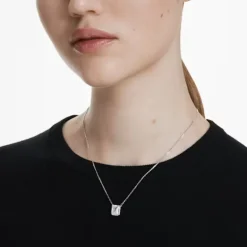 Swarovski Stilla Pendant | Octagon Cut | Rhodium Plated