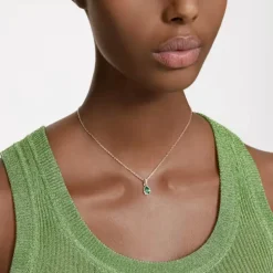 Swarovski Stilla:Pendant Pear | Green | Gold Plated