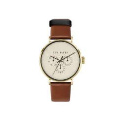 Ted Baker Phylipa Yellow Gold Case & Leather Strap