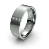 Titanium Trio of Diamonds Wedding Band (V)