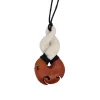 Wild at Heart NZ Carved Bone & Wood Twist Necklace