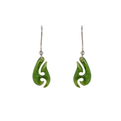 Wild at Heart NZ Greenstone Hook Earrings