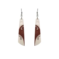 Wild at Heart NZ Hand Painted Carved Bone Earrings